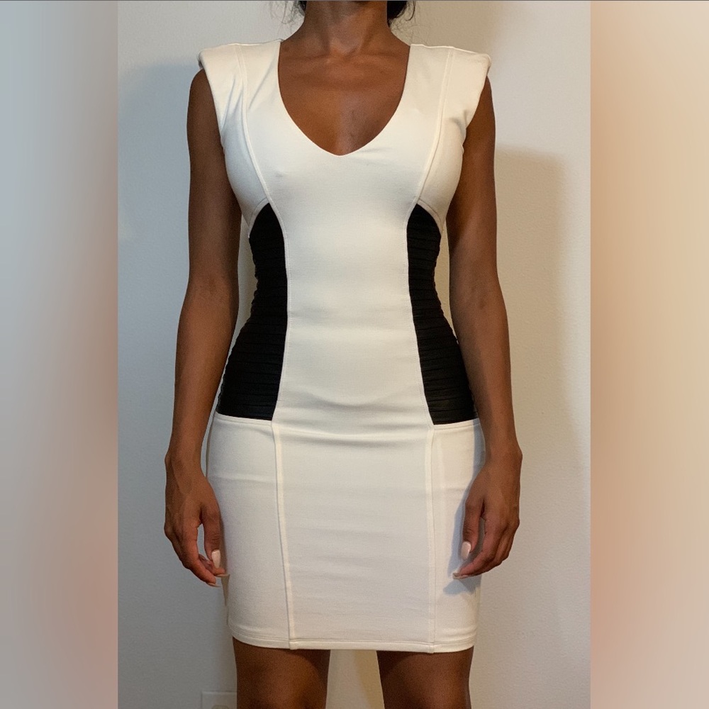 BEBE White/Black Dress
